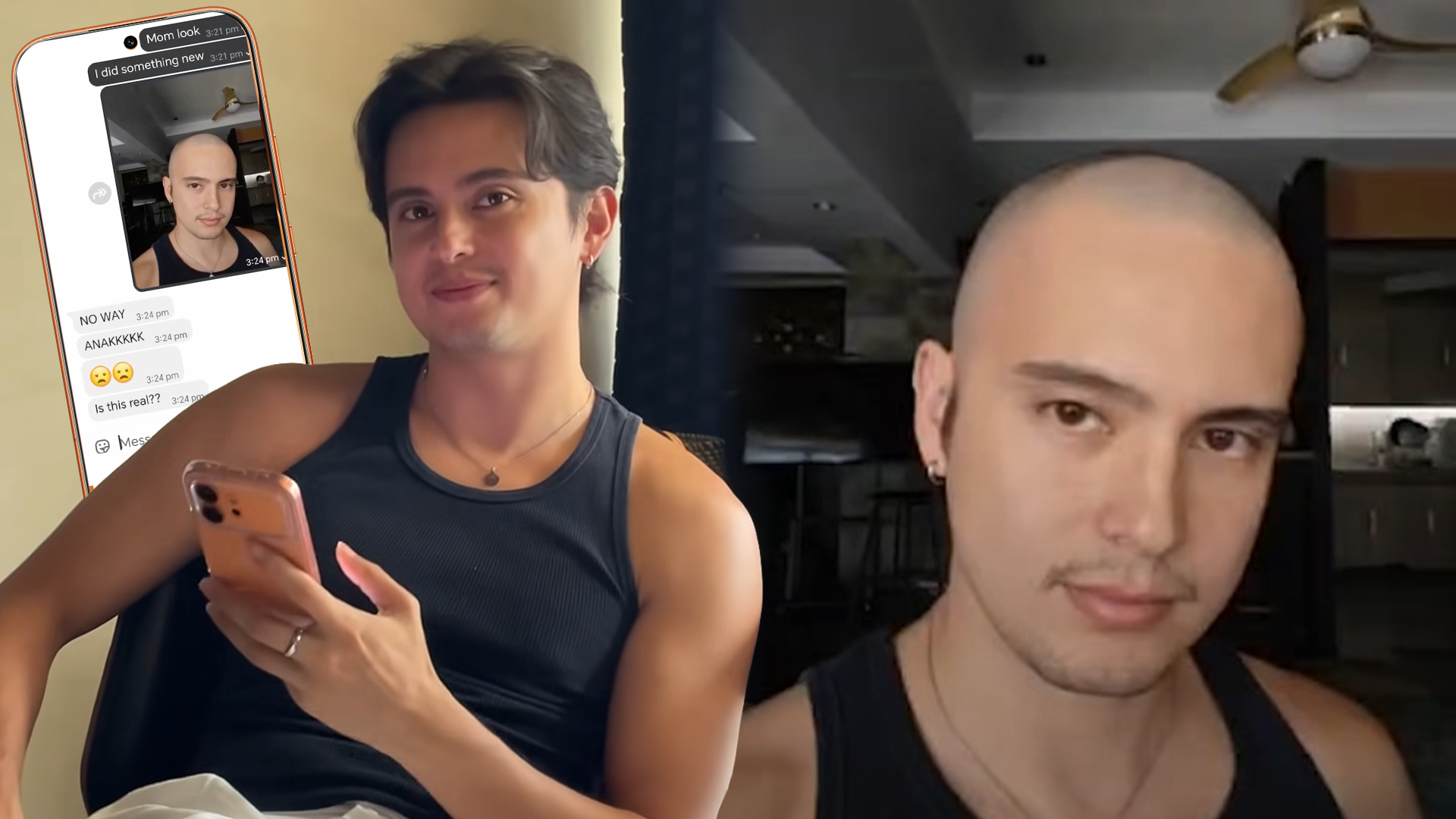 LOOK: James Reid Surprises Mom with His New Look Using HONOR 600